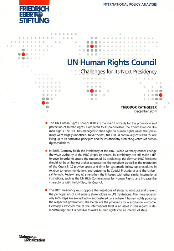  UN Human Rights Council: Challenges for its next presidency