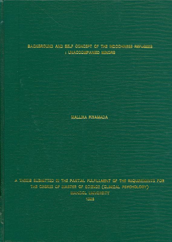  Background and self concept of the Indochinese refugees : unaccompanies minors 